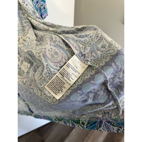 Soma Kimono Pajama Wrap Folklore Royal Blue Stretch Soft Large - Picture 7 of 8